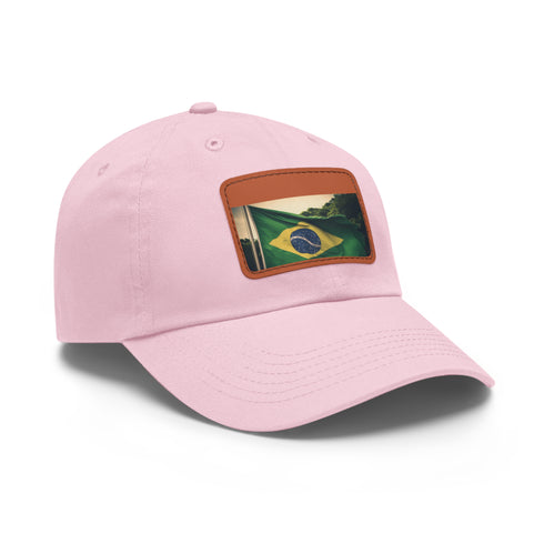 Brasilian pride flag cap with green, yellow, and blue design.