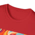 Retro vibes charcoal t-shirt, groovy 70s pattern, cotton crew neck design.