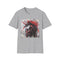 Charcoal punk rock skull T-shirt with bold graphic and crew neck