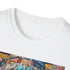 Charcoal crew neck T-shirt with neon tribal mask painting