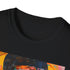 Dynamic charcoal cotton crew neck T-shirt with Usher portrait.