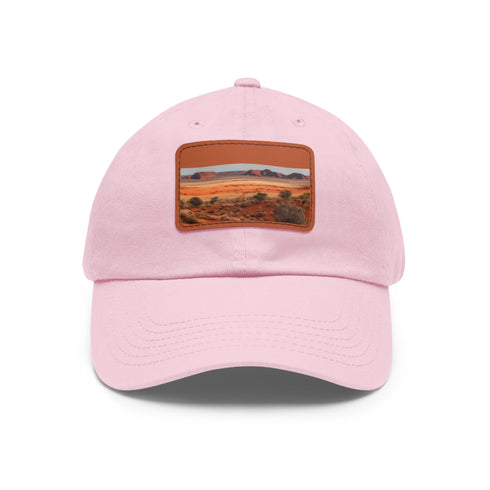 Desert horizon rockscape cap in white with light brown patch.