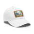 Central Park watercolor baseball cap with light brown patch.