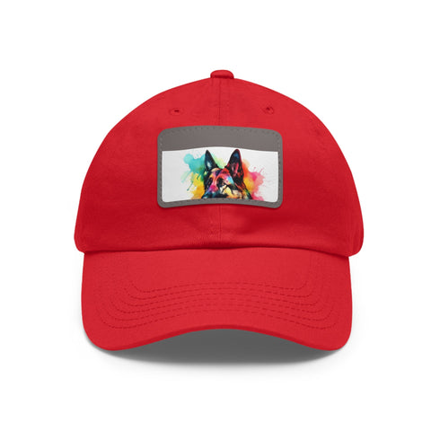 German Shephard Puppy White Baseball Cap Rectangle Unisex Vegan Cotton