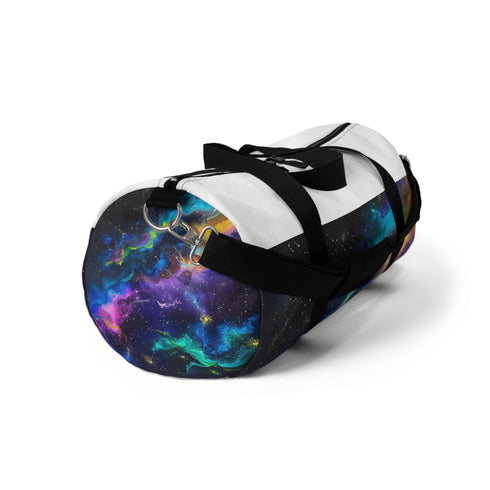 Bright Neon Galaxy Duffel Bag with All Over Print Design