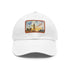 London Skyline Watercolor Baseball Cap in White with Light Brown Patch