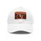 Stylish white cap with light brown patch for music lovers.