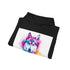 Navy Wolfish Charm Husky Hoodie - Unisex Regular Fit Sweatshirt