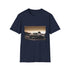 Charcoal cotton crew neck T-shirt with vibrant Aston Martin race graphic