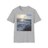 Charcoal crew neck T-shirt with Antarctic iceberg print in soft cotton fabric
