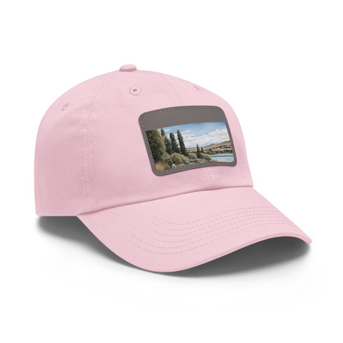 Kiwi Lake Adventure Baseball Cap in White with Light Brown patch