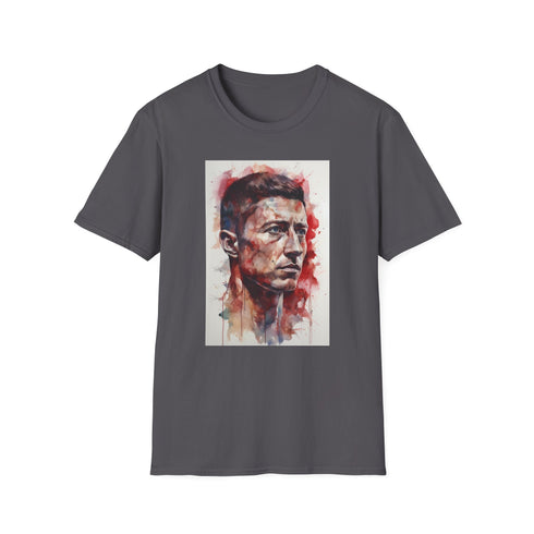 Charcoal Strikers Edge Lewandowski Tee, Regular fit crew neck T-shirt.