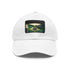 Brasilian pride flag cap in white with light brown patch.