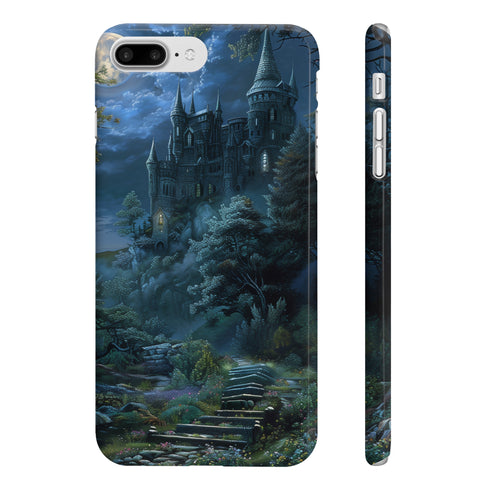 Enchanted Castle Moonlit Forest iPhone 7 Plus Glossy Phone Case.