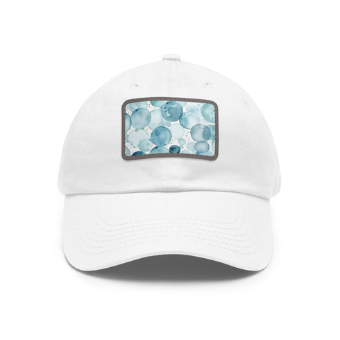 Ocean Gaze Baseball Cap in White with Light Brown Patch