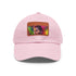 Neon prism cotton hat with light brown rectangle patch.