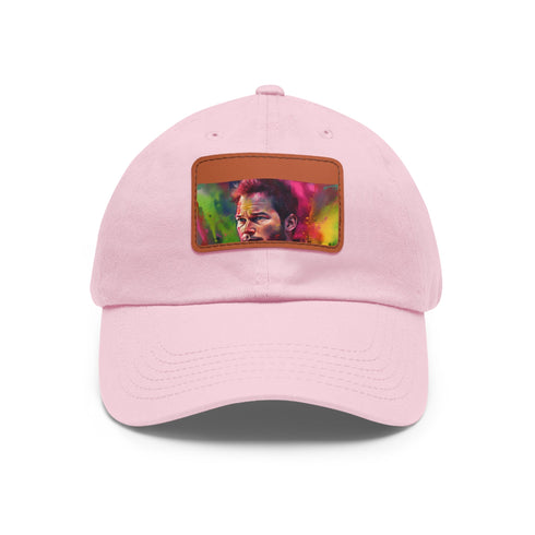 Vibrant neon cotton hat with Chris Pratt watercolor design.