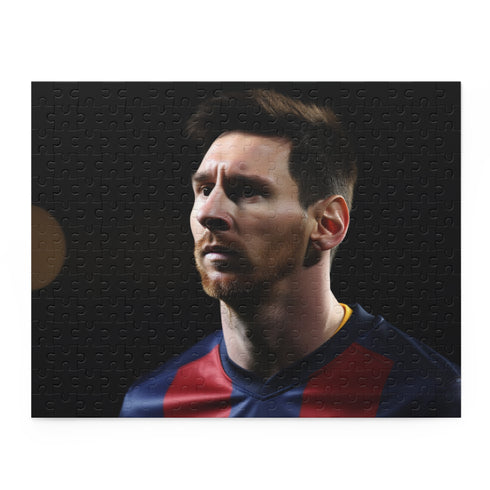 Lionel Messi action puzzle, 10" x 8", 120 pieces, challenge and display.