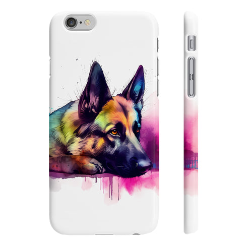 German Shepherd iPhone 7 Plus glossy phone case with loyal companion design.