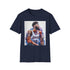 Anthony Davis watercolor charcoal cotton t-shirt with crew neck regular fit