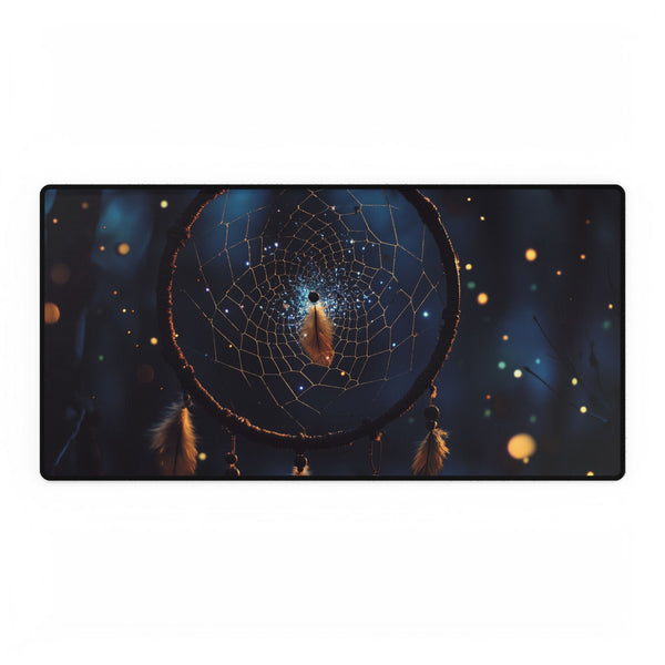 Dreamcatcher with Animated Stardust — XL & XXL Desk Mat — Full Top-Down Artwork View