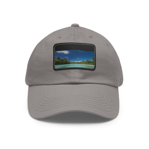 Aitutaki Paradise Cap in White with Light Brown Patch.