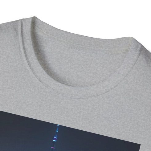 Shanghai Nights watercolor cotton t-shirt in charcoal, size S.