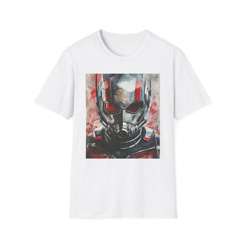 Charcoal Ant-Man T-shirt with vibrant superhero portrait.
