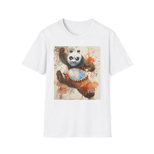 Legendary Dragon Warrior Po Kung Fu Panda Tee in Charcoal, Crew Neck.