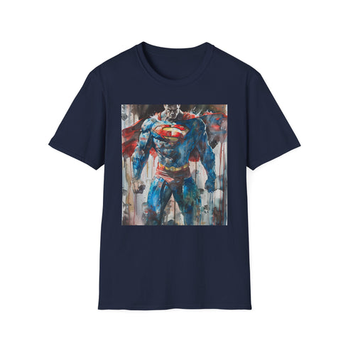 Superman T-Shirt in Charcoal, Size S, Crew Neck, Cotton Fabric