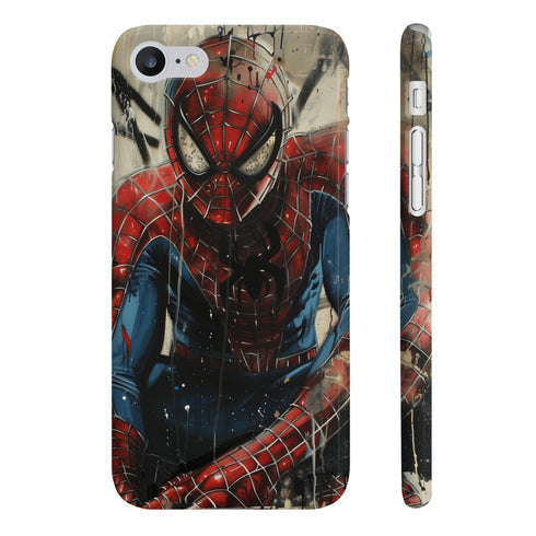 Agility inspired glossy iPhone case with webslinger design.