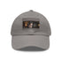 Sleek white baseball cap with light brown patch for George Clooney fans.