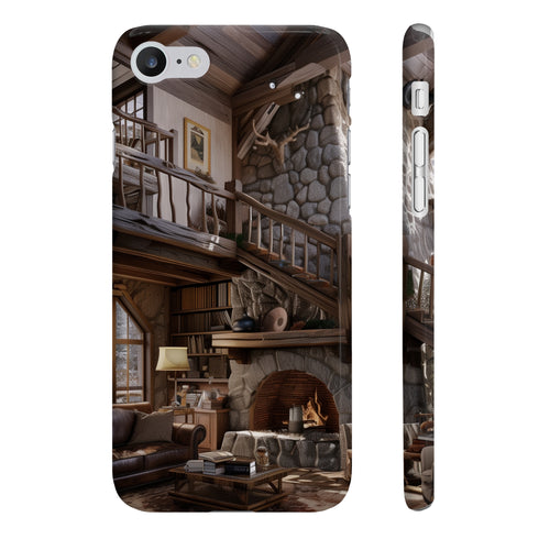 Rustic mountain cabin iPhone 7 Plus slim glossy phone case.