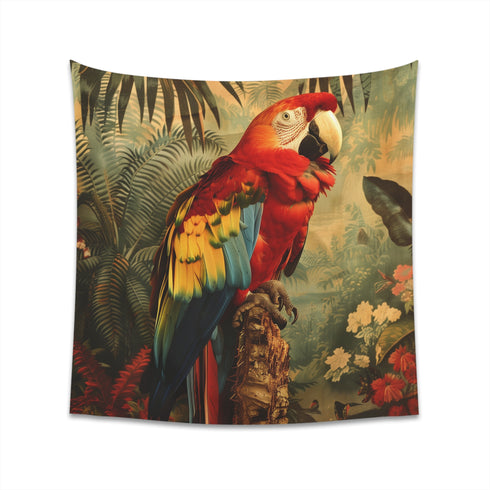 Vibrant Tropical Parrot Tapestry for Home Decor - High-Quality Material, Stylish and Comfortable - Perfect Gift Option - Available in Various Sizes