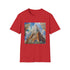 Charcoal cotton t-shirt showcasing watercolor Chrysler Building design in regular fit