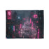 Neon Cyberpunk PS5 Blanket with futuristic skyscraper design.