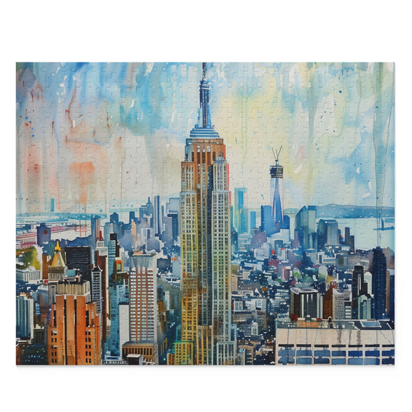 Empire State Watercolor Puzzle | Puzzle | Back-to-School, Fall Picks, Games, Holiday Picks, Home & Living, Puzzles, TikTok, Valentines Day, Valentines Day Picks | Prints with Passion