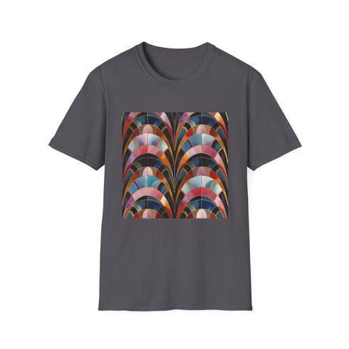 Abstract pattern Retro Rhapsody t-shirt in Charcoal, size S.