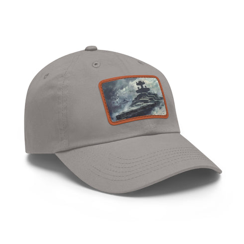 Star Wars Baseball Cap with Star Destroyer design, white/light brown rectangle.