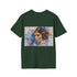 Charcoal cotton t-shirt with Princess Leia watercolor design regular crew neck