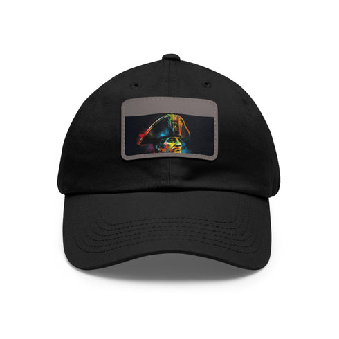 Neon watercolor baseball cap with light brown patch, unisex design.