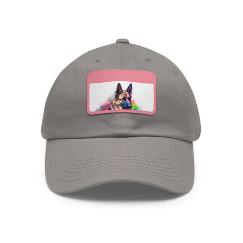 German Shepherd PupPrint Baseball Cap in White with Light Brown patch