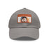 White cotton baseball cap with Lionel Messi signature logo and light brown patch.