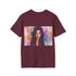 Watercolor charcoal t-shirt with Kim Kardashian design soft cotton crew neck