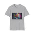 Colorful cotton crew neck T-shirt with watercolor neon Barack Obama silhouette