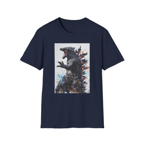 Graphic charcoal Godzilla T-shirt in cotton crew neck with regular fit
