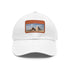 White cotton Giza Glory baseball cap with light brown rectangle patch.