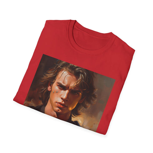 Charcoal Star Wars T-shirt with Anakin Skywalker painting soft cotton fabric