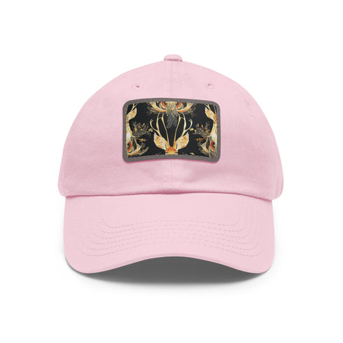 Stylish Lucky Jackalope White Baseball Cap with Light Brown Patch