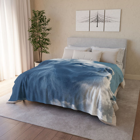 Cloud Shaped Like a Giant Lion Plush Fleece Throw Blanket